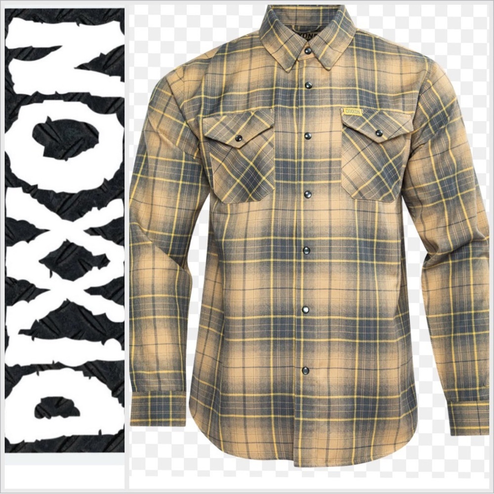 NWT DIXXON Distillery Plaid Button-Up Shirt LT